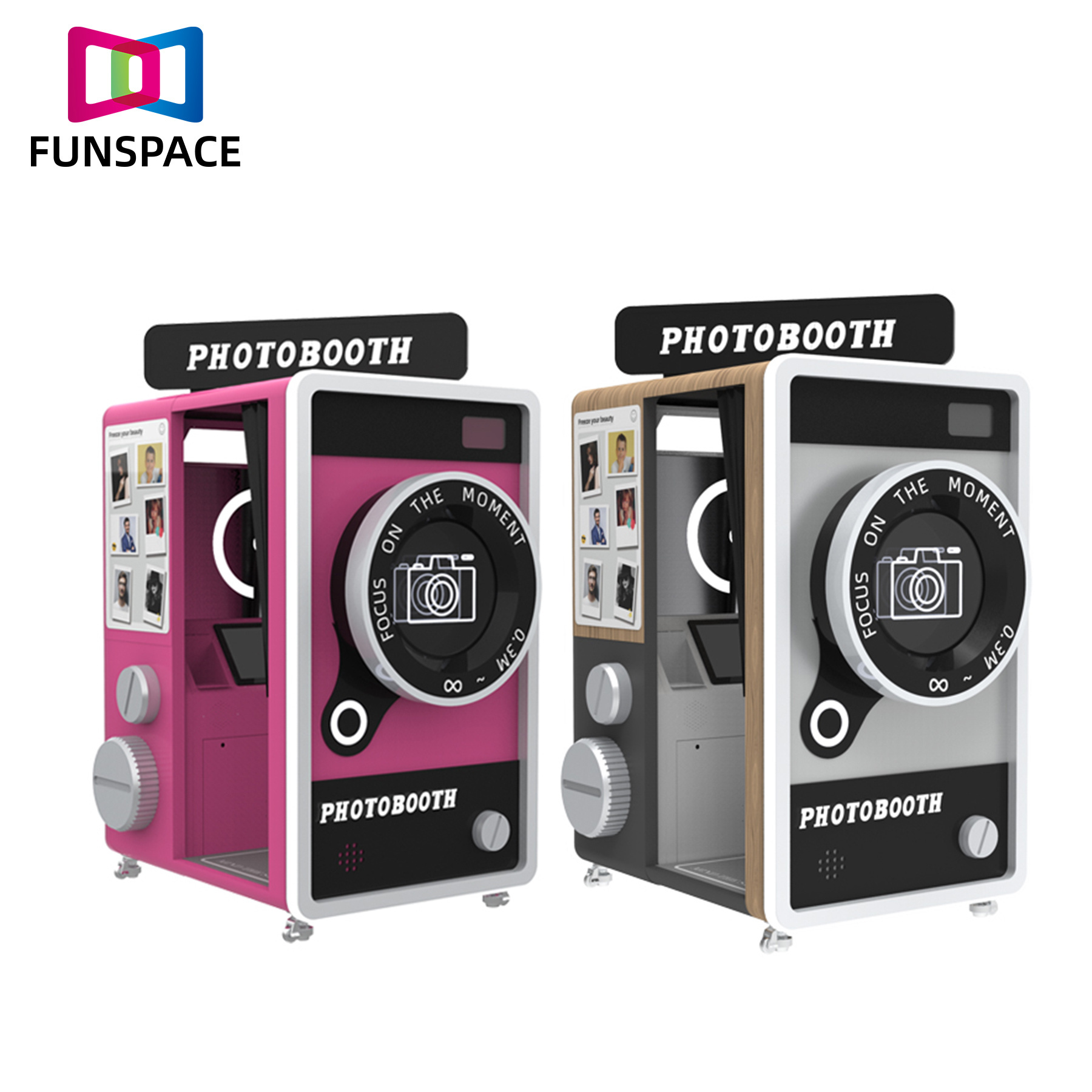 Funspace Customizable Shell Mirror Photo Booth Machine Instant Print Photo Booth Vending Machine With Printer Kiosk