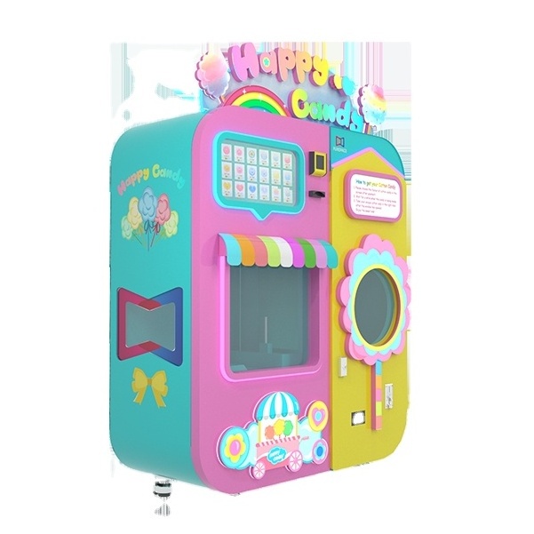 Best Selling automatic flower marshmallow making cotton candy robot floss vending machine for mall