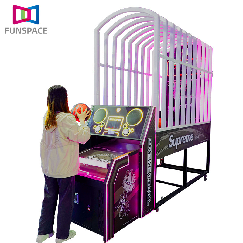 Funspace Factory Price Indoor Arcade Coin Operated Adult Competition Interactive Game Basketball Machine