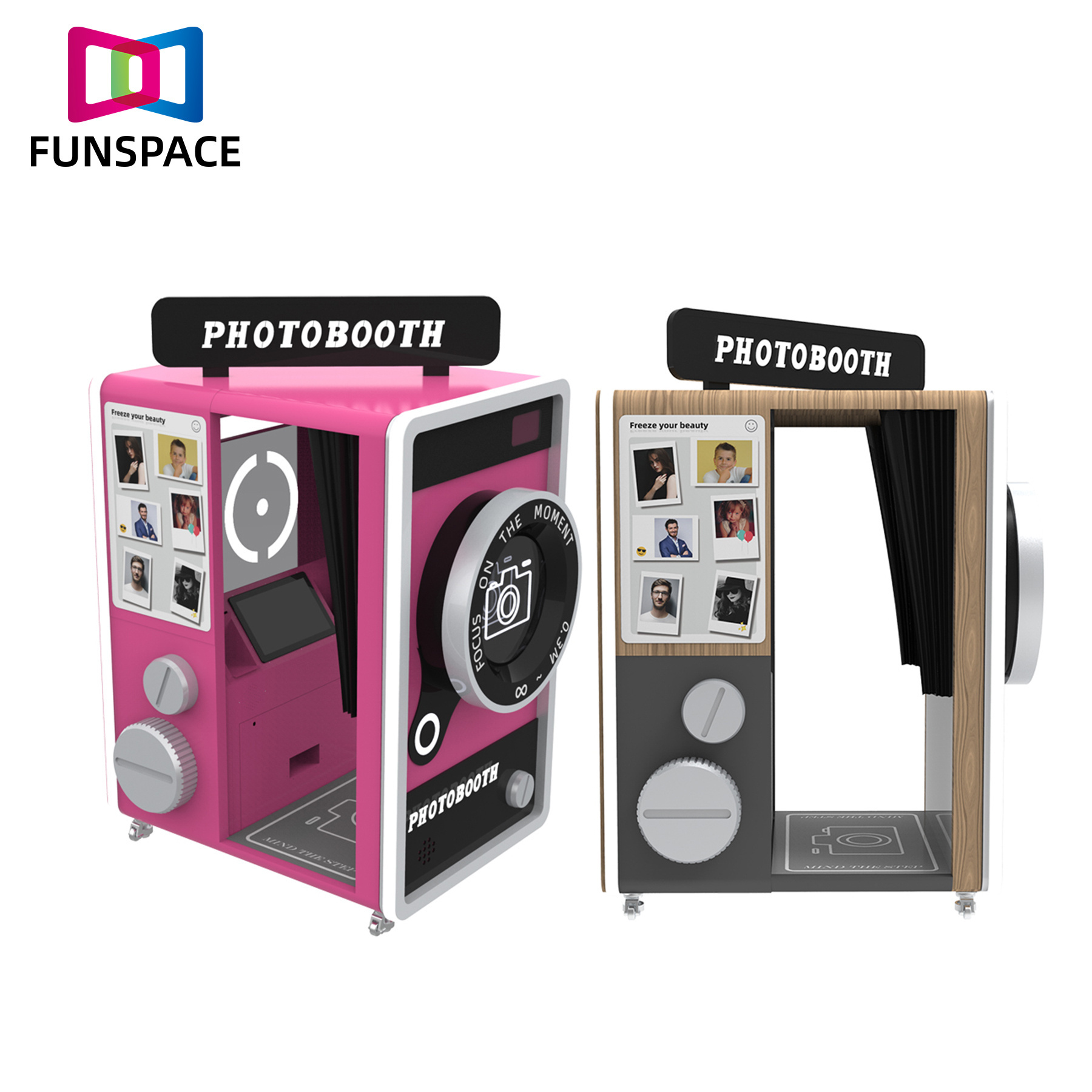 Funspace Customizable Shell Mirror Photo Booth Machine Instant Print Photo Booth Vending Machine With Printer Kiosk