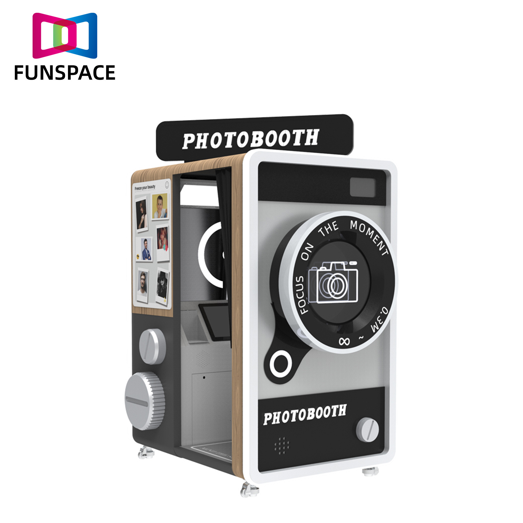 Funspace Customizable Shell Mirror Photo Booth Machine Instant Print Photo Booth Vending Machine With Printer Kiosk