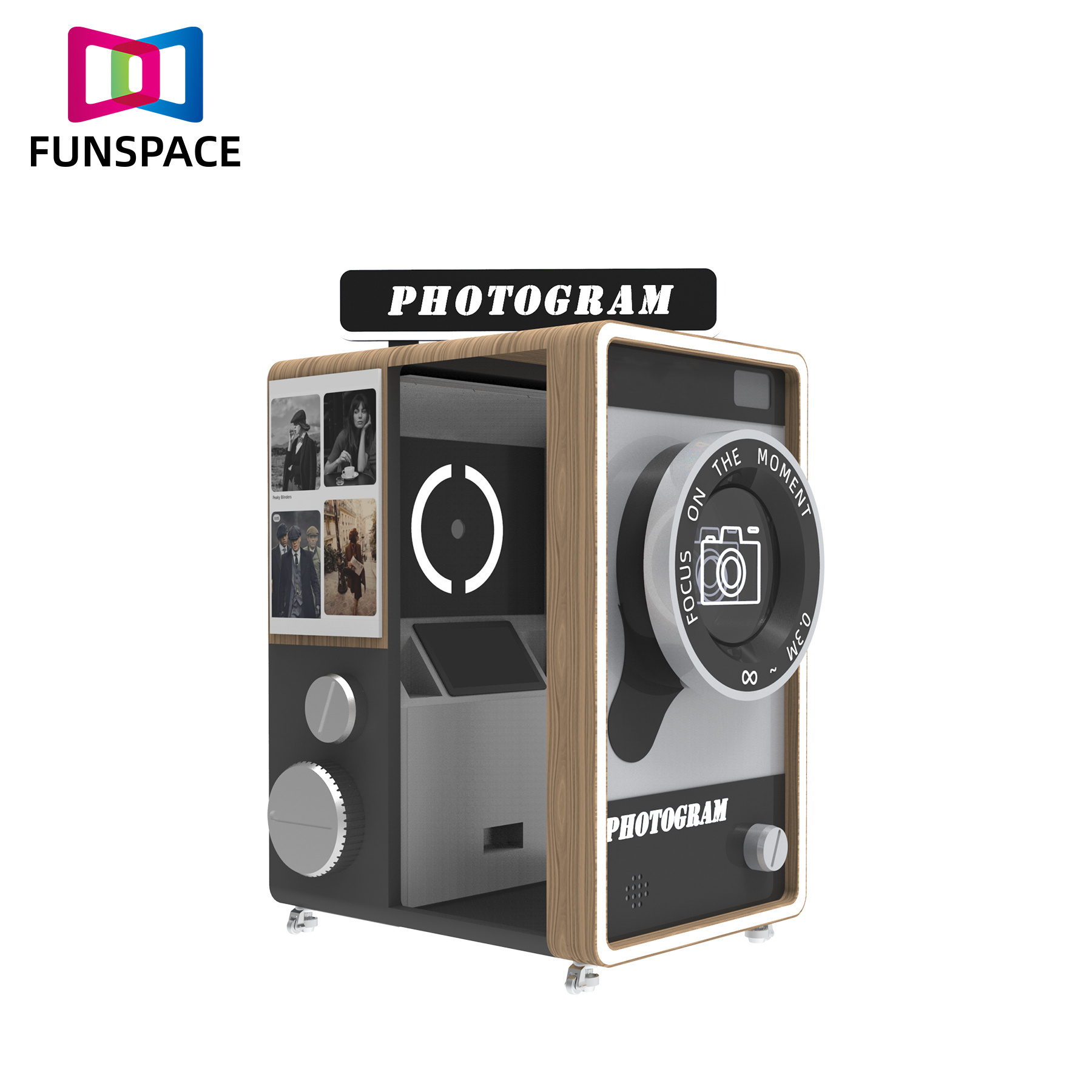 Funsapce Coin Operated Self Serving Payment Vending Equipment Box 360 Selfie Photo Booth vending machine