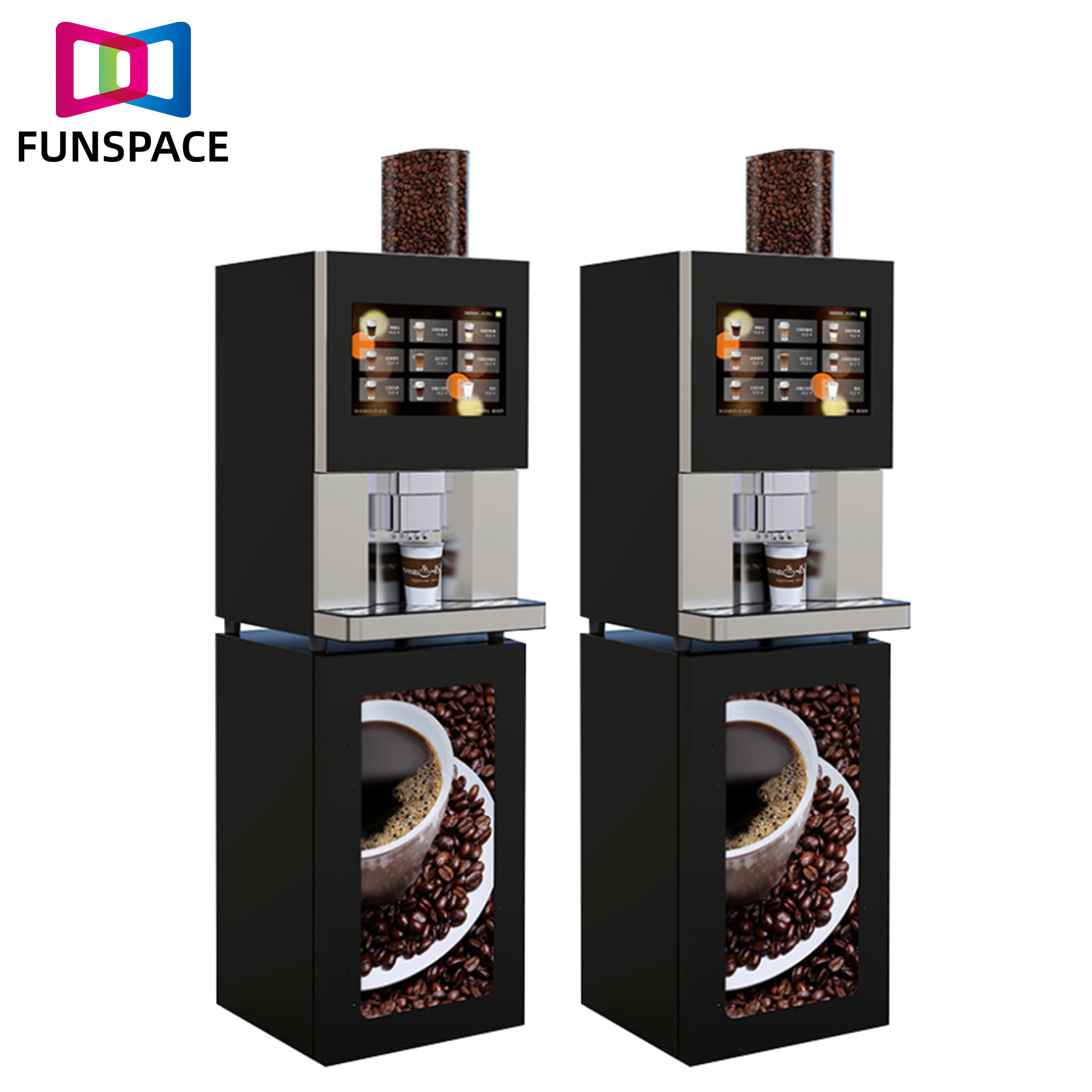 2023 new design coffee fully vending machine Commercial Smart Robot Kiosk Hot Chocolate Automatic Coffee bean Vending Machine