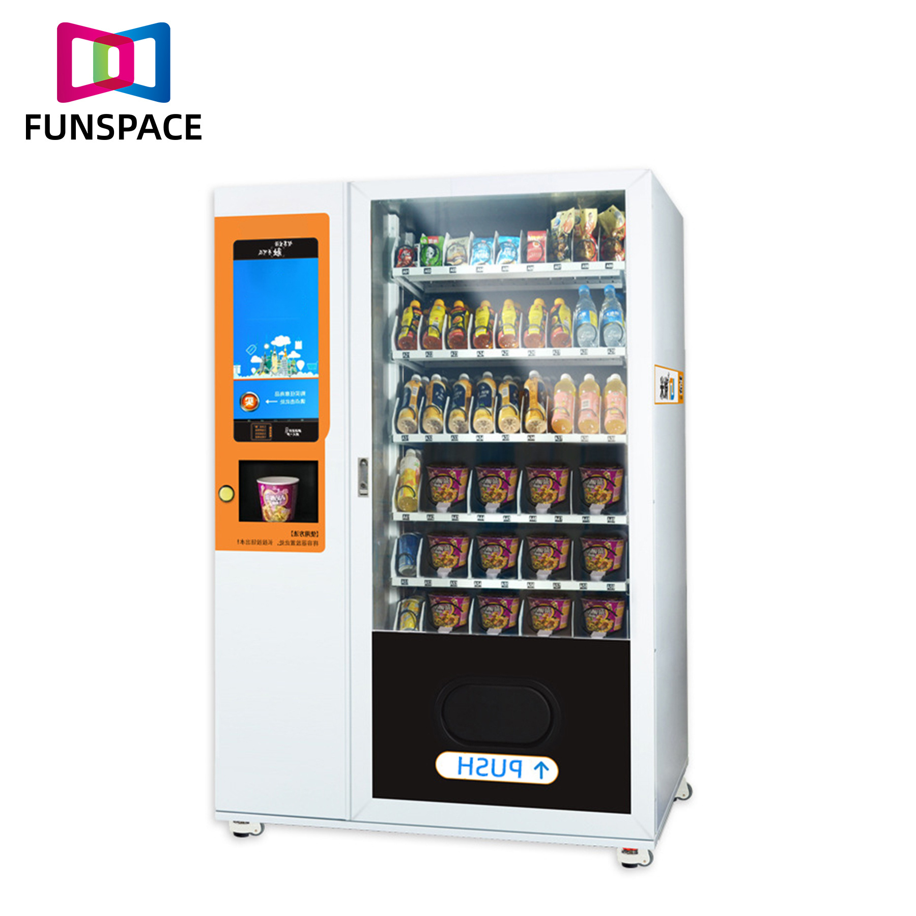 Funspace Supermarket coin operated Make Money Vending Machine 24 Hours Touch Automatic Screen Snacks Drinks Vending Machine