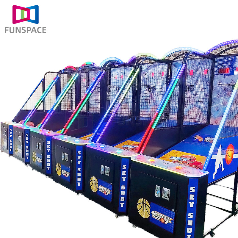 Funspace Adult Indoor Electronic Arcade Basketball Games Machines Coin Operated Competition Interactive Game Basketball Machine