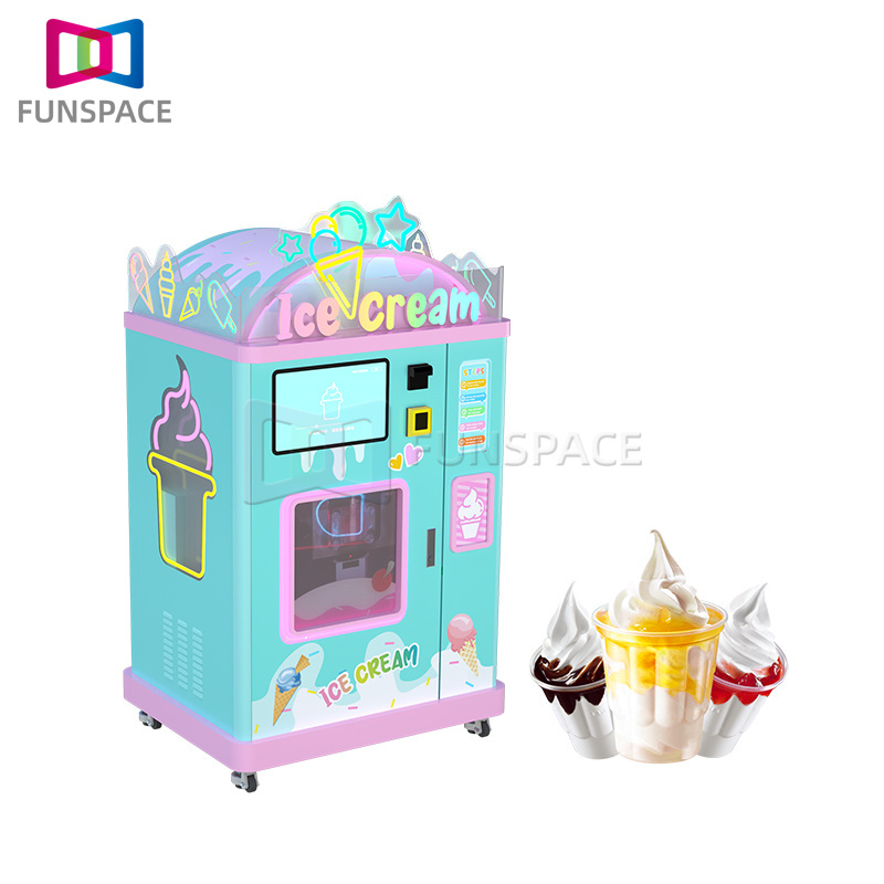 Funspace Custom big touch screen  Smart Self-Service Soft servw Ice Cream Vending Machine Fully Automatic