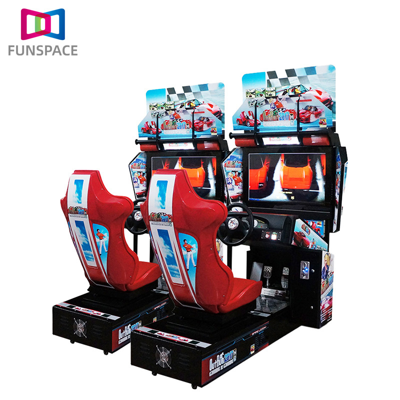 Funspace  Motion Racing Simulator 32 LCD Driving Simulator Car Racing Outrun Coin Operated Arcade Games Machine