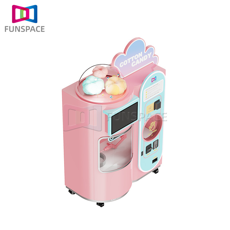 Funspace 24 Hours Self Service Coin Operated Automatic Cotton Candy Product Candy Floss Vending Machine