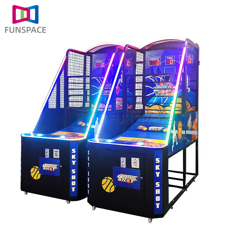 Funspace Adult Indoor Electronic Arcade Basketball Games Machines Coin Operated Competition Interactive Game Basketball Machine