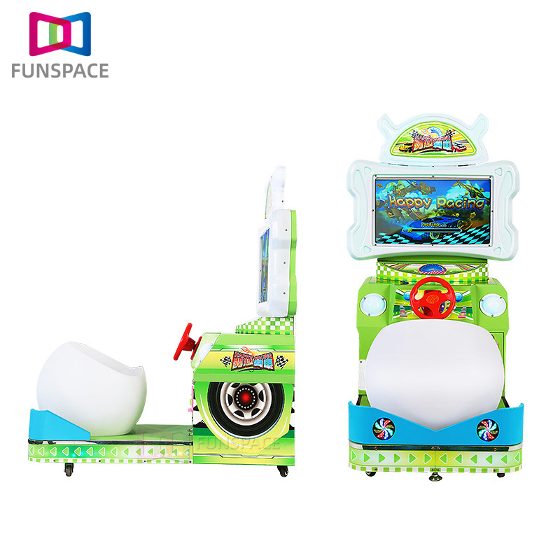 Coin Operated 26 Inch Happy Racing Car Kidies Simulates Arcade Racing Games  With Chair For Supermarket Center