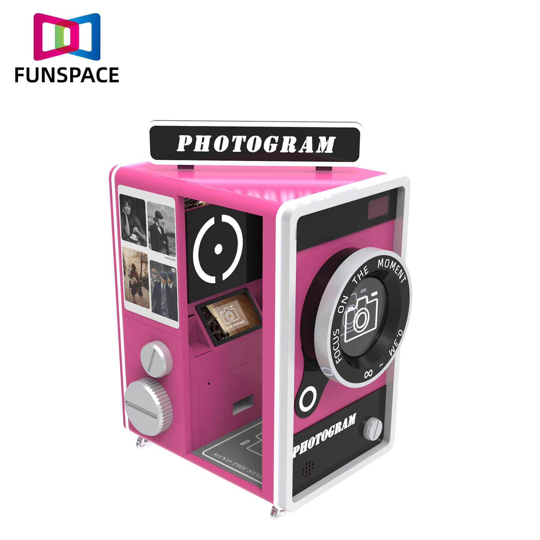 Funsapce Coin Operated Self Serving Payment Vending Equipment Box 360 Selfie Photo Booth vending machine