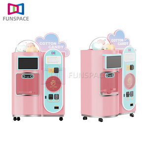 Funspace 24 Hours Self Service Coin Operated Automatic Cotton Candy Product Candy Floss Vending Machine