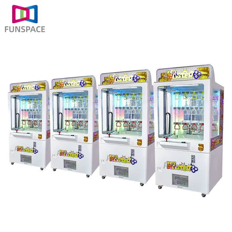 Funsapce Coin Operated 15 Holes Golden Key Game Key Master Bill Acceptor Claw Machine Vending Machine For Shopping Mall