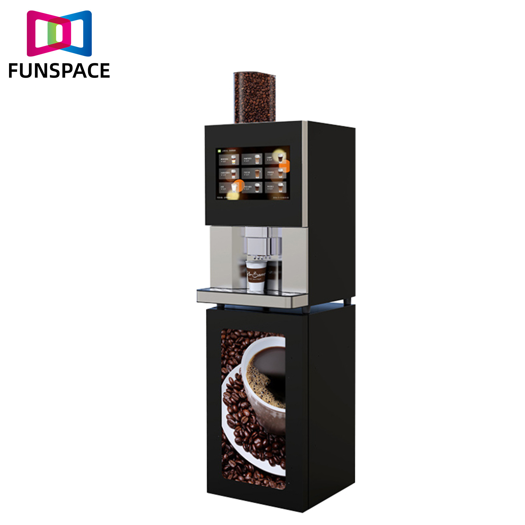 2023 new design coffee fully vending machine Commercial Smart Robot Kiosk Hot Chocolate Automatic Coffee bean Vending Machine