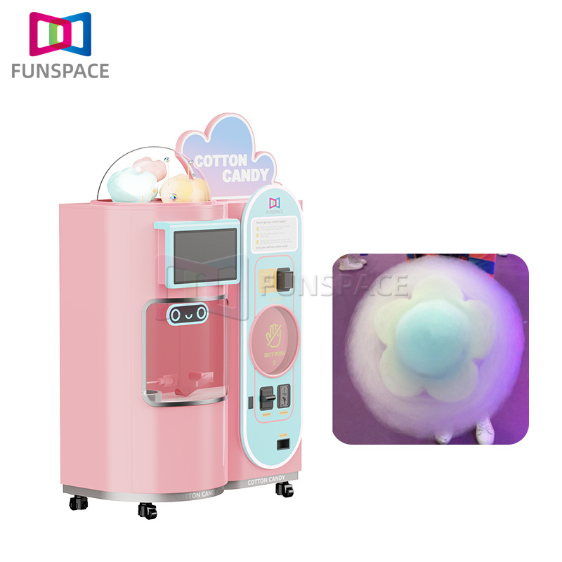 Funspace 24 Hours Self Service Coin Operated Automatic Cotton Candy Product Candy Floss Vending Machine