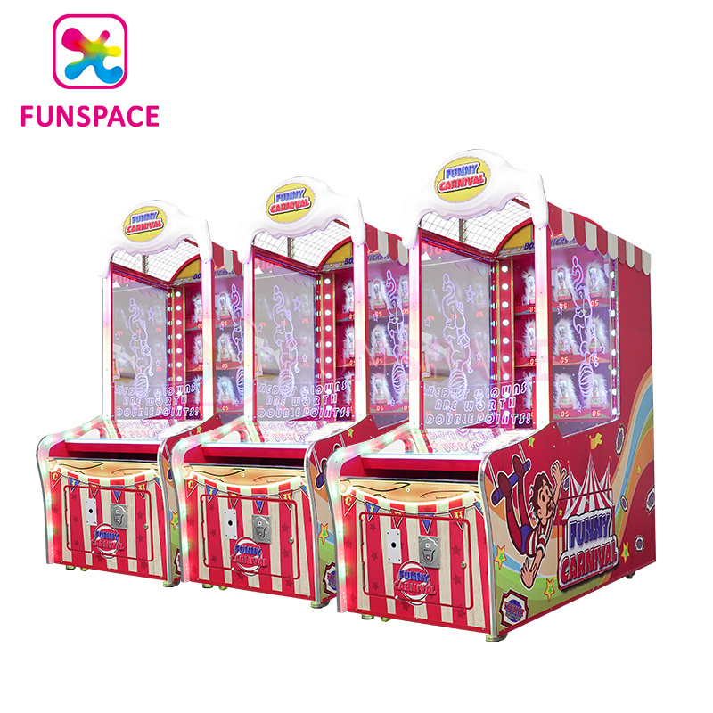 Funspace Coin Operated Throw Ball Hit The Clown Rave Party Ticket Redemption Lottery Arcade Machine