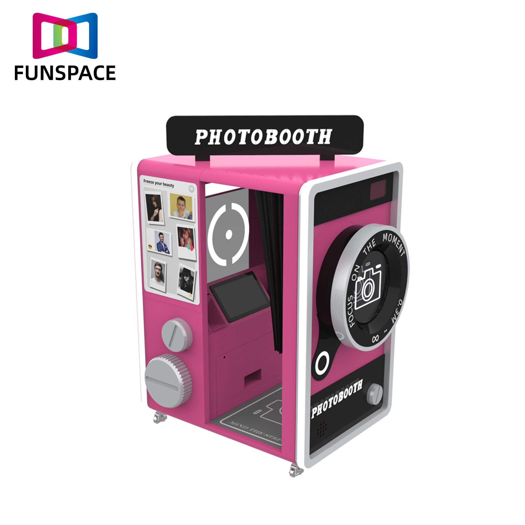 Funspace Customizable Shell Mirror Photo Booth Machine Instant Print Photo Booth Vending Machine With Printer Kiosk