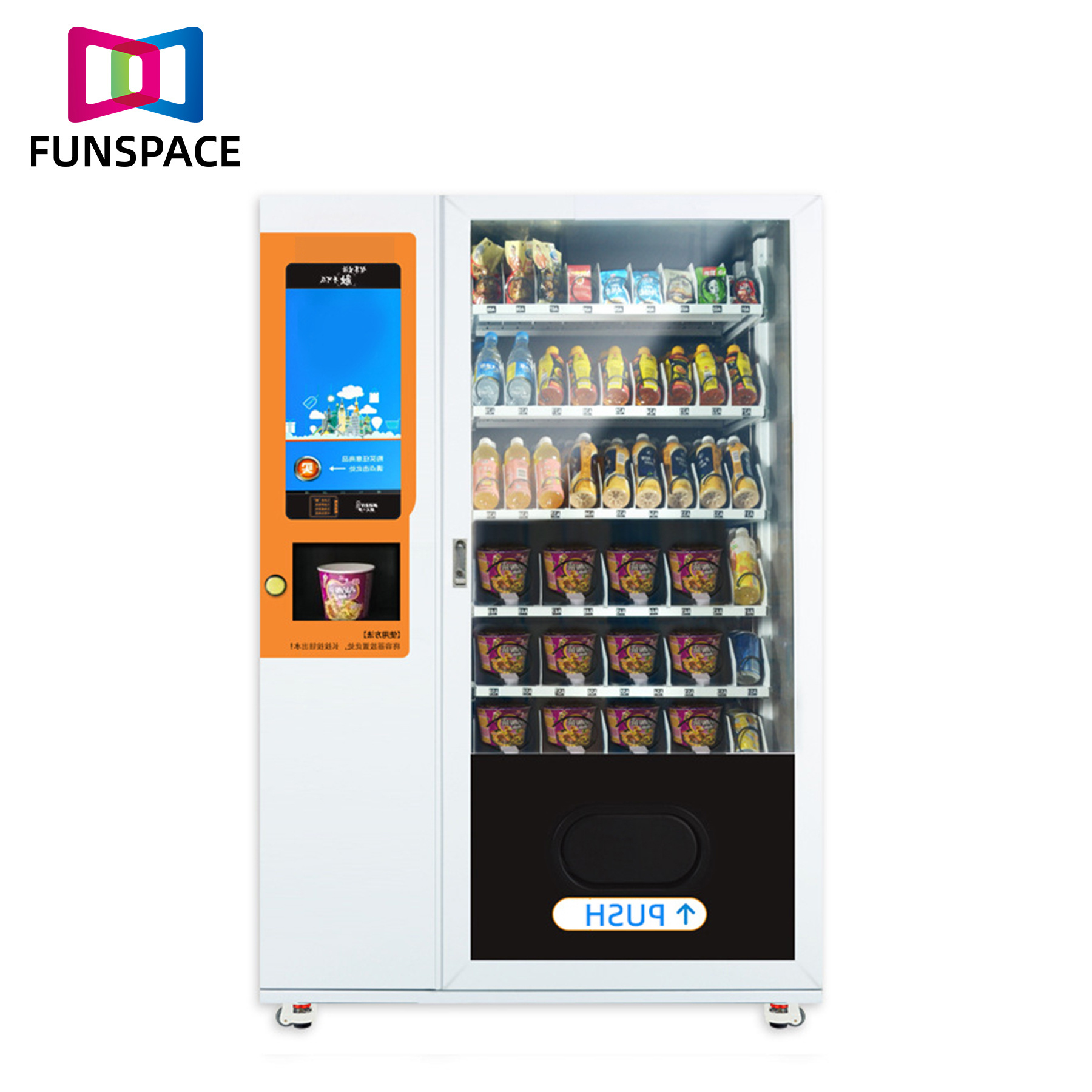 Funspace Supermarket coin operated Make Money Vending Machine 24 Hours Touch Automatic Screen Snacks Drinks Vending Machine