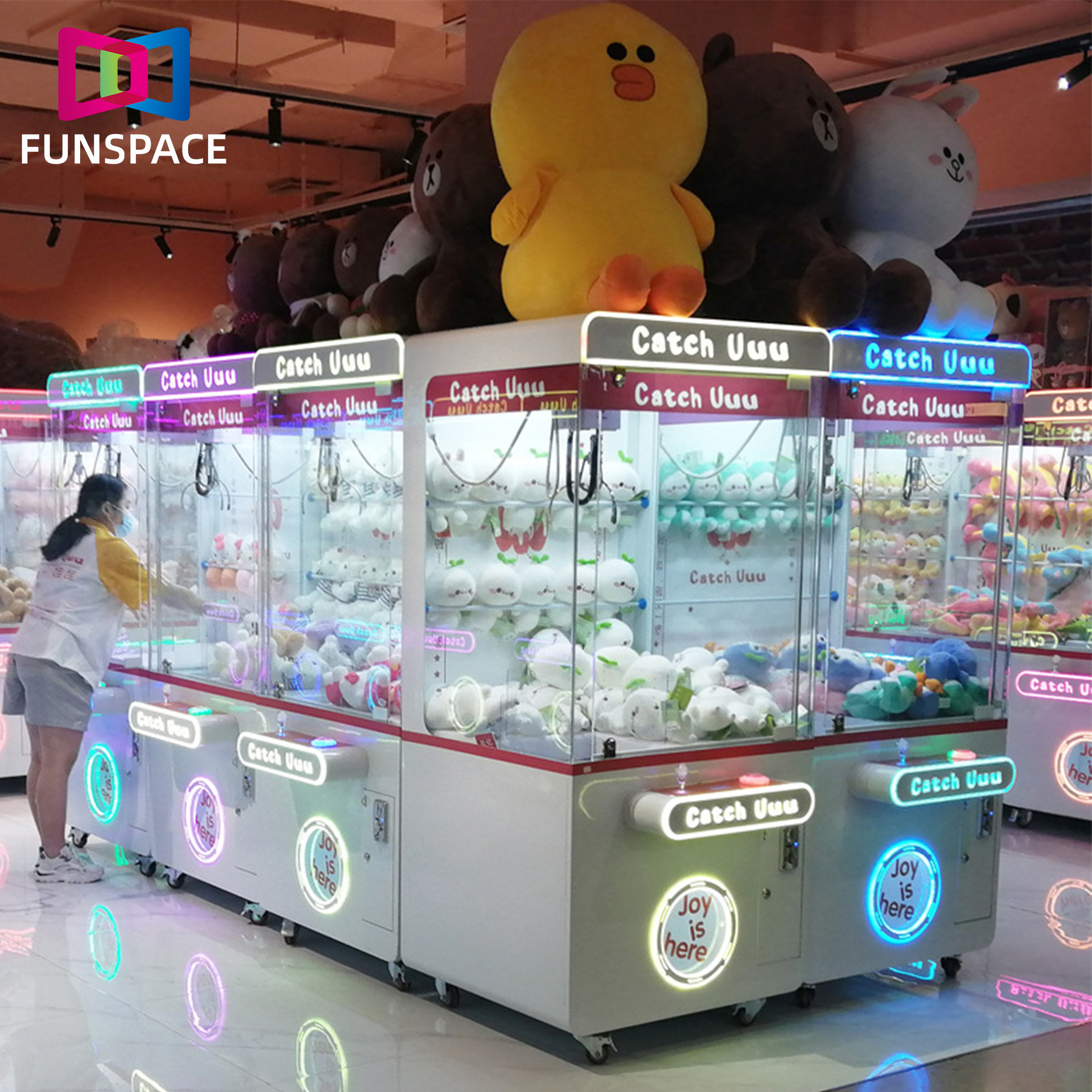 Funspace Coin Operated Arcade Plush Doll Machine Claw Crane Catch Gift Toy Vending Claw Crane Machine