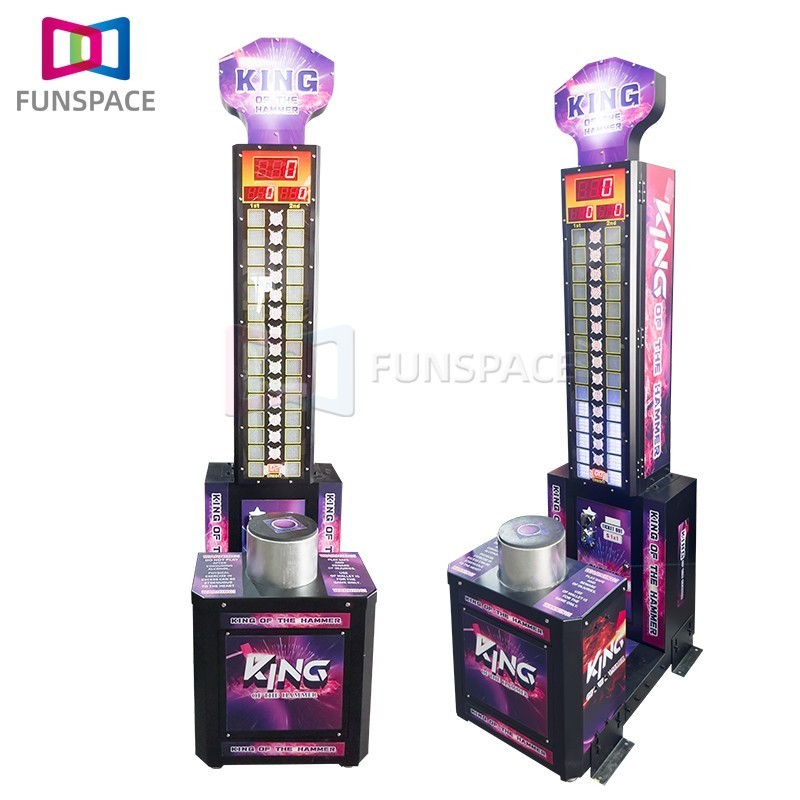 Funspace Coin Operated The King Of Hammer Power Arcade Punch Game Big Hammer Punching Hammer Strength Machine