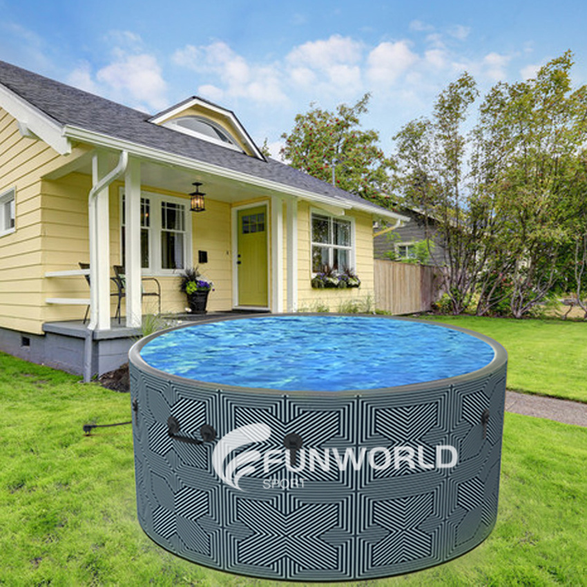 Funworldsport Portable Bathtub For Adults Drop Stitch Spa Pool For Home Use Inflatable Outdoor Hot Tub Spa