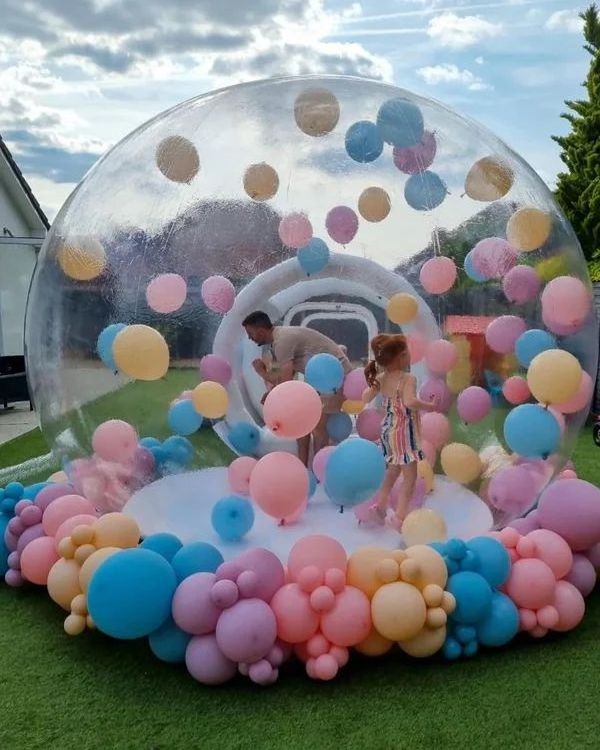 Funworldsport 3m Outdoor Rental Camping Transparent Inflatable Bubble Tent Inflatable Bubble Dome Tent With Tunnel