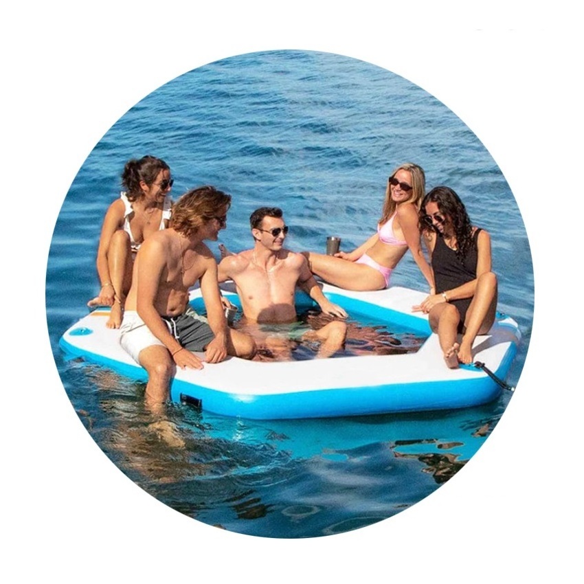 Funworldsport Drop Stitch Lightweight Water Floating Mat Inflatable Sun Float