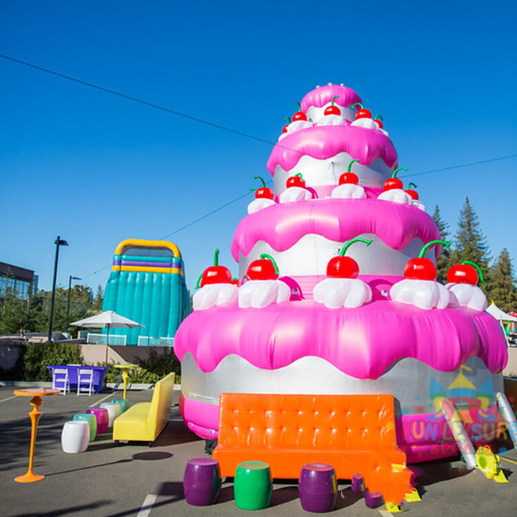 Commercial outdoor show balow up moscot balloon giant inflables birthday decoration  inflatable cherry cake