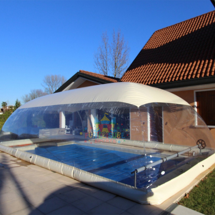 Backyard blow up clear tente de couverture de piscine gonflable inflatable air dome for pool