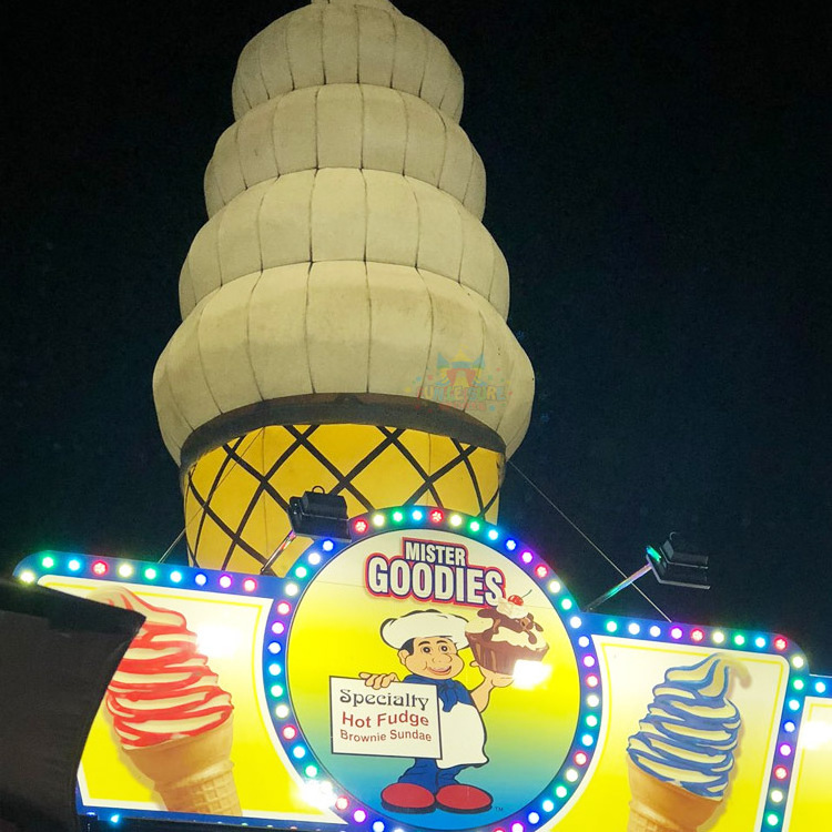 Outdoor giant inflables de publicidad advertising model balloon inflatable ice cream cone with air blower