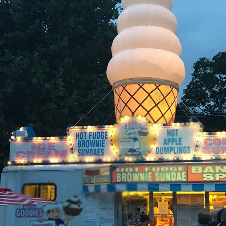 Outdoor giant inflables de publicidad advertising model balloon inflatable ice cream cone with air blower