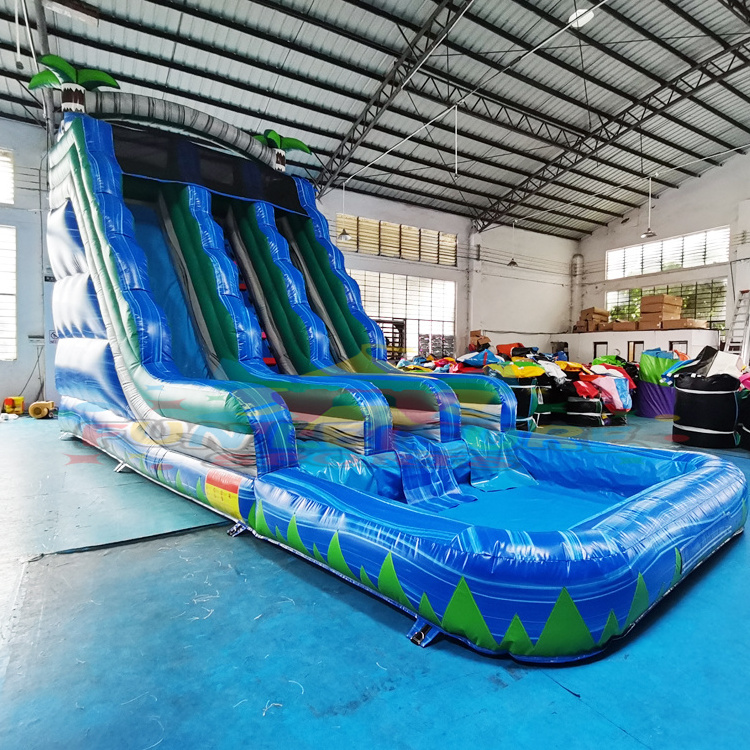 Commercial backyard kids party entertainment jumping castle waterslide toboggan gonflables note inflatable water slide