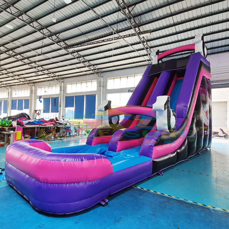 Commercial backyard kids party entertainment jumping castle waterslide toboggan gonflables note inflatable water slide