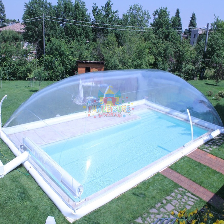 Backyard blow up clear tente de couverture de piscine gonflable inflatable air dome for pool