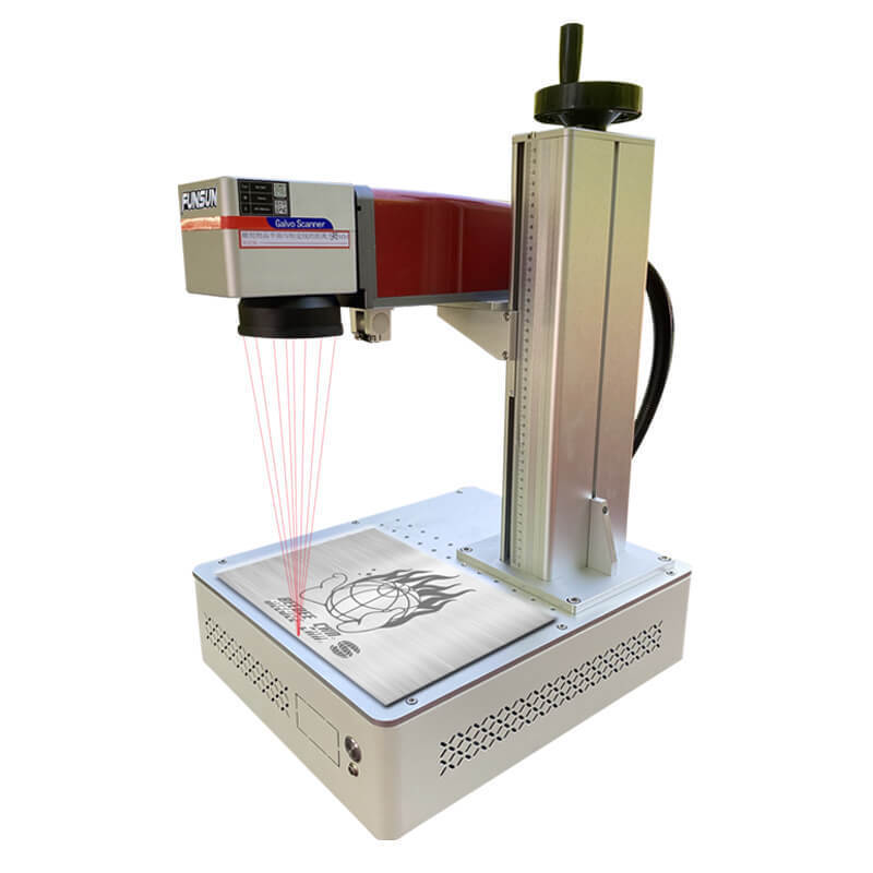 Funsun 20W 30W 50W Mini portable Fiber Laser Marking Machine for Printing Shops Key Building package PCB material