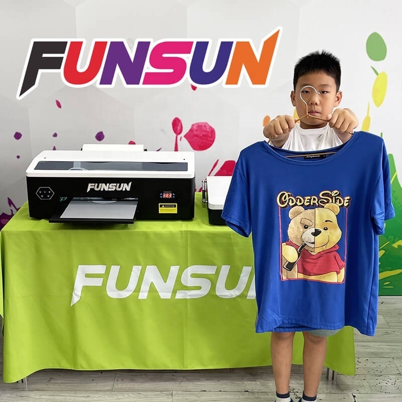 Funsun Factory Price A3 Desktop DTF Film Cloth Printer for Garment Hoodie with Free Oven