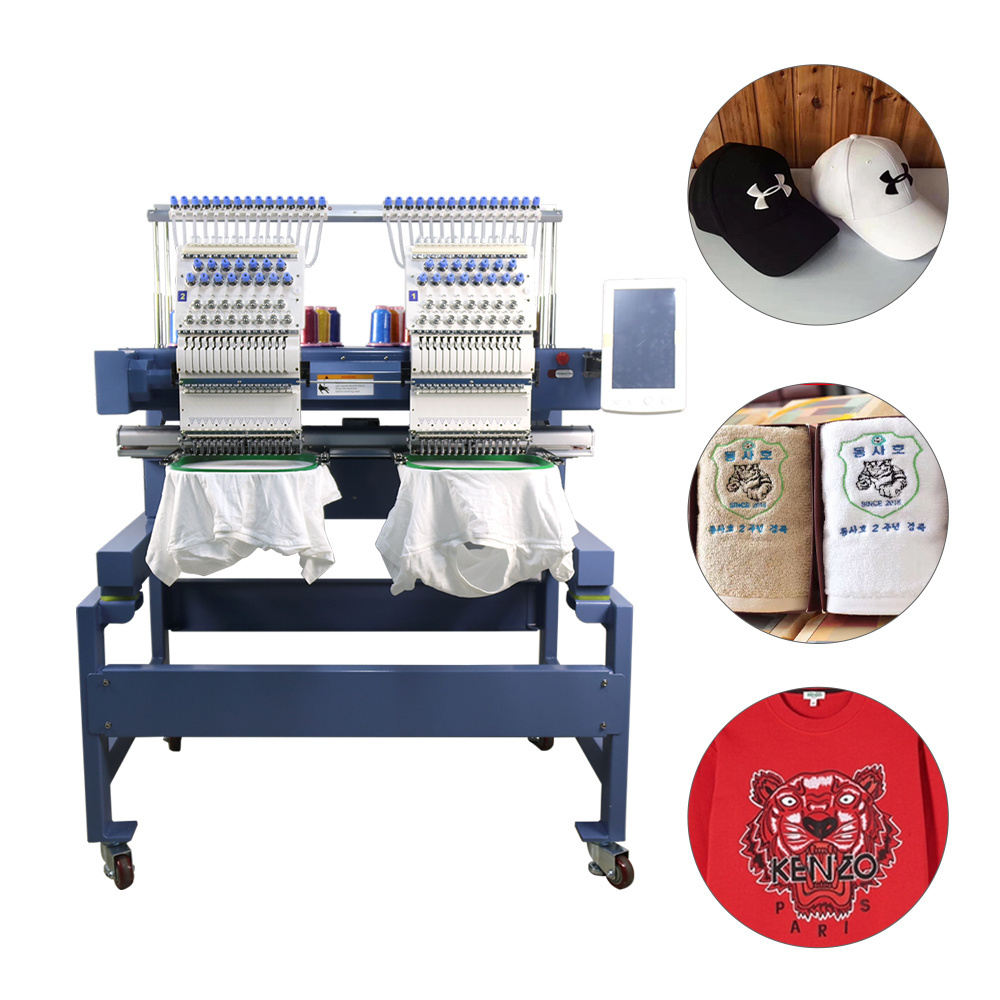 Multi head embroidery machine automatic cap t shirt garment al size computer 3d embroidery monogram machine