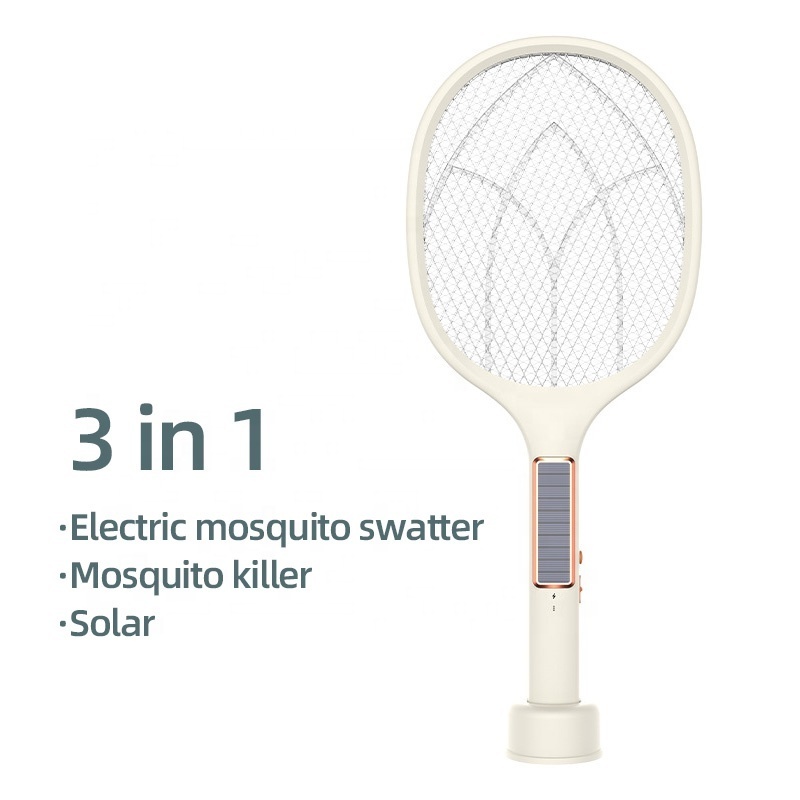 USB rechargeable traps light kill insect pest fly swatter bat racket electric mosquito killer