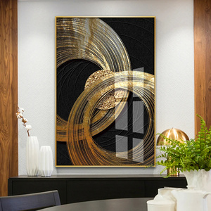 Funtuart Abstract Black Golden Foil Leaves Luxury Poster Art Plant Canvas Painting Decor Modern Wall Picture For Living Room