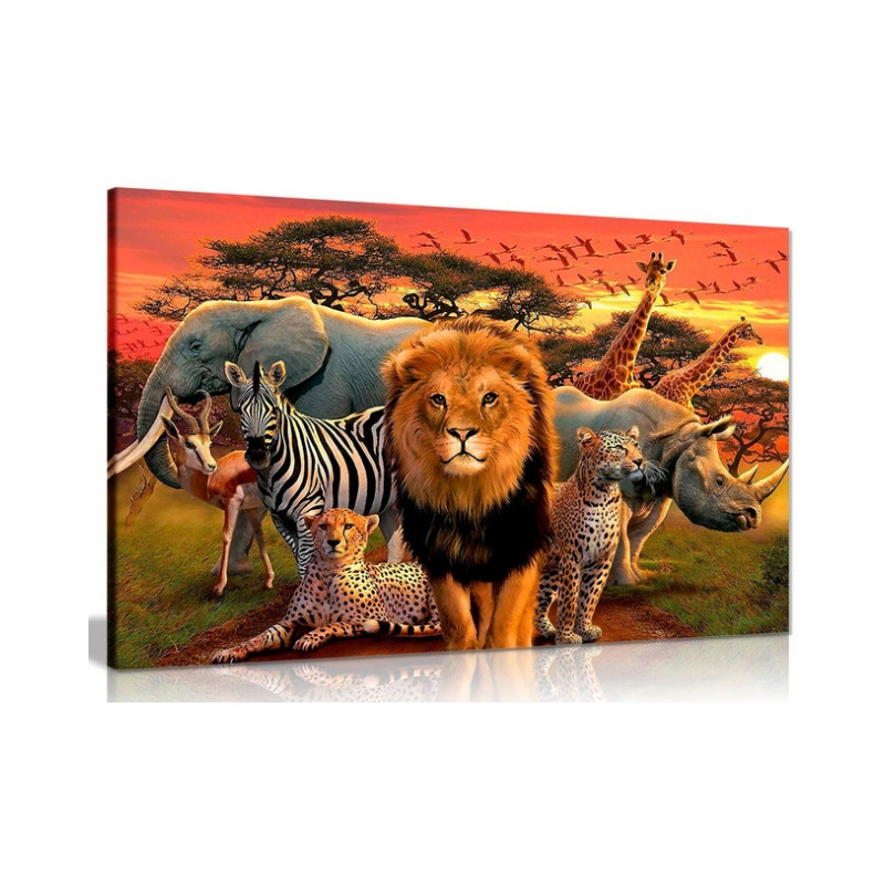 Safari Animals Canvas Wall Art Picture Print Kids Children baby Bedroom Decor nursery wall art poster painting