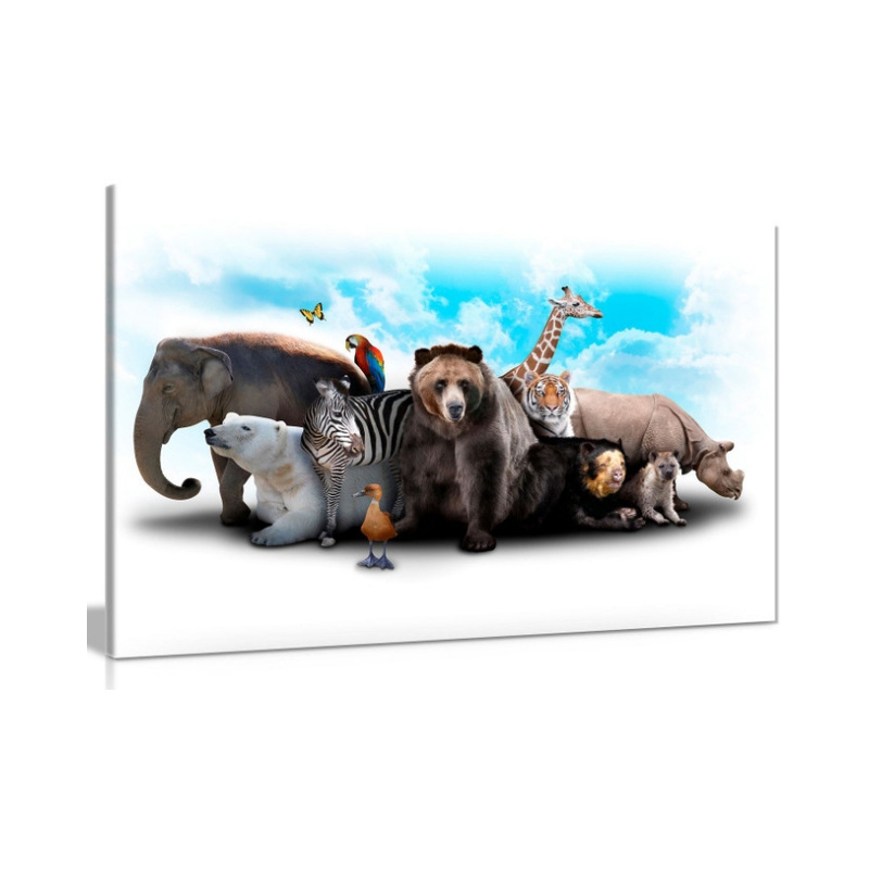 Safari Animals Canvas Wall Art Picture Print Kids Children baby Bedroom Decor nursery wall art poster painting