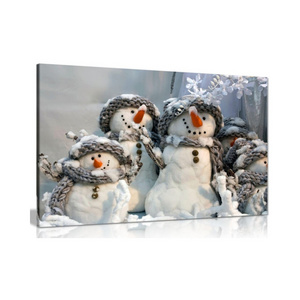 Family Of Snowmen Christmas Winter Canvas painting Wall Art Picture Print kids bedroom Home Decor  and other painting