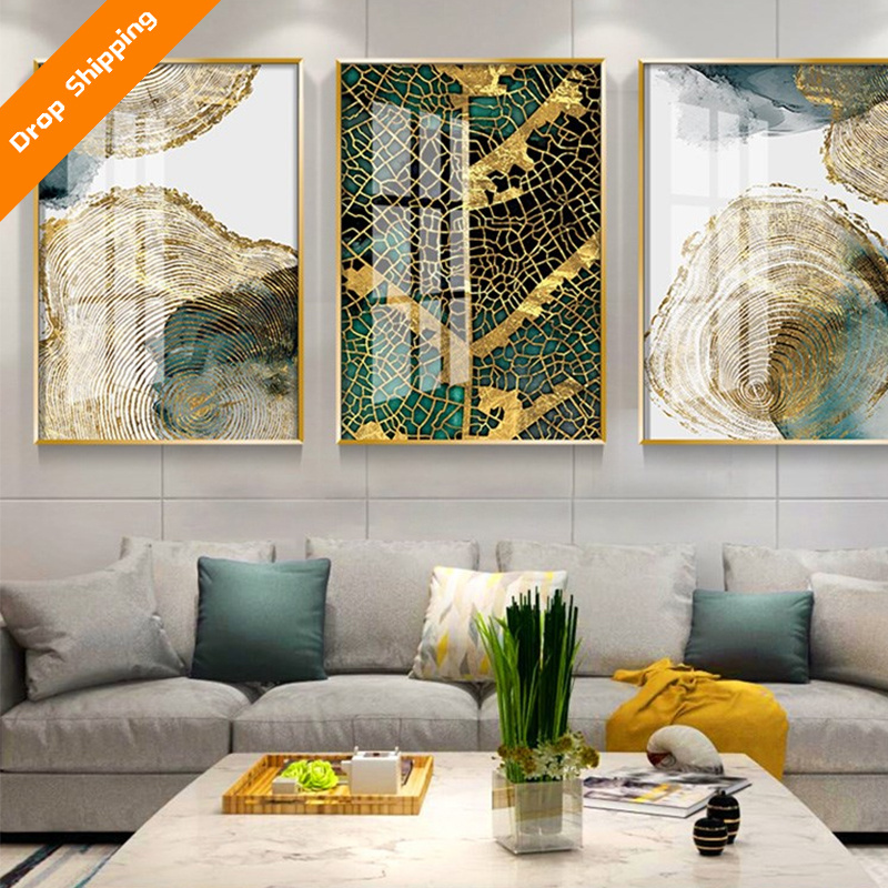 3D Pictures Modern Arts Living Room Decoration Still Life Painting Landscape Crystal Porcelain Wall Art 3 in 1