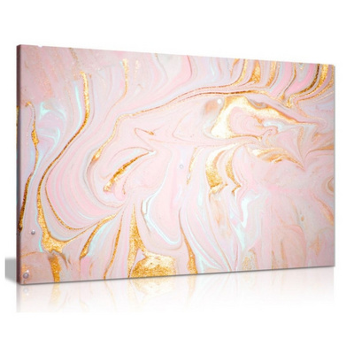 Pink & Gold Marble Swirl Canvas Wall Art Picture Print luxury Home hotel Decor abstract canvas design wall art poster