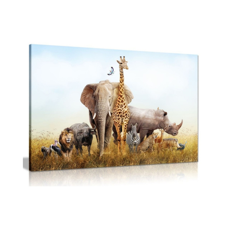 Safari Animals Canvas Wall Art Picture Print Kids Children baby Bedroom Decor nursery wall art poster painting