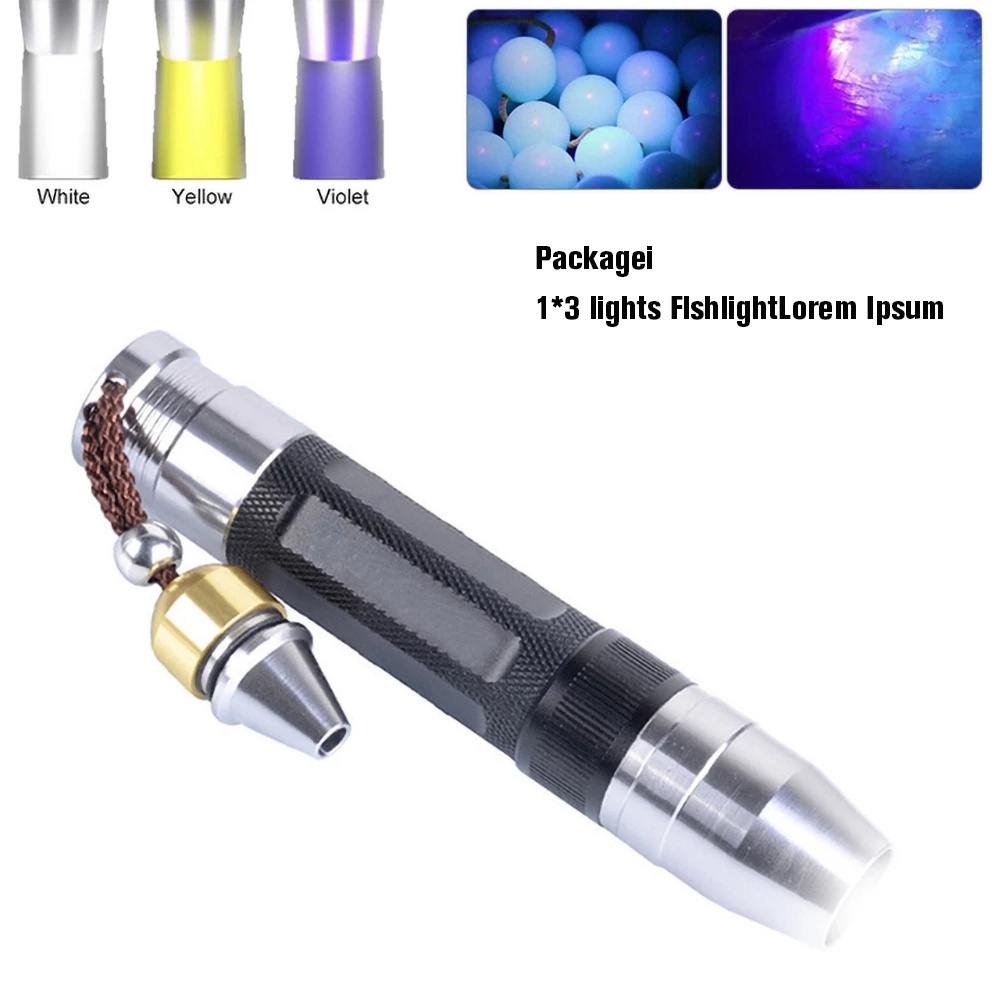 Jade Identification Flashlight 3 Color Light Jewelry Lamp Rechargeable 18650 Battery Portable Mini Torch Outdoor Waterproof Lamp