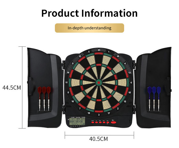 Luxury Professional Wood Trim Plastic Injection Cabinet Dart Board Electronic Dartboard