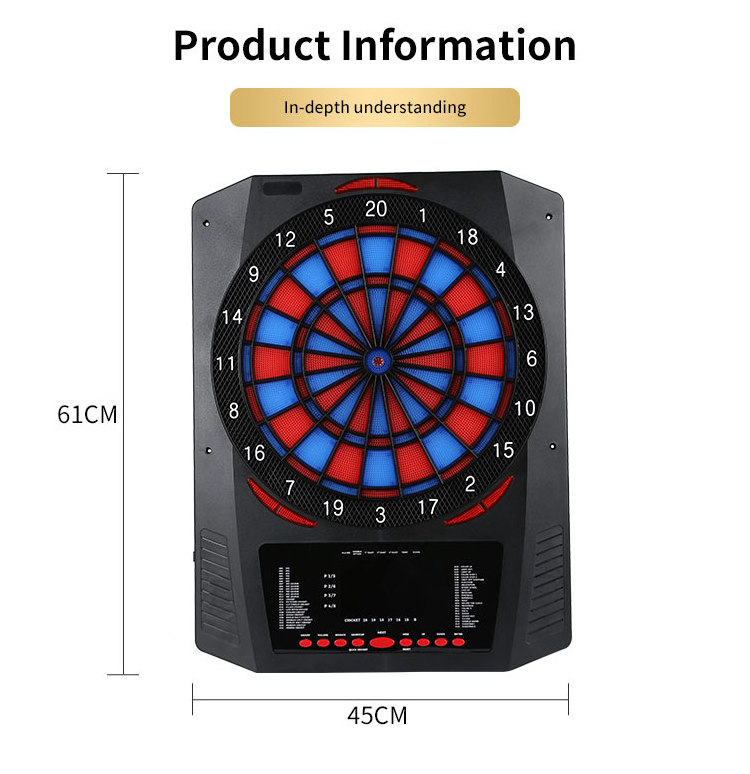 Safe professional electric dart board automatic lcd scoring display score dart board with 6pcs darts