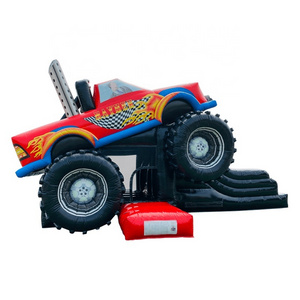 Red Monster Truck Inflatable Slide Bouncy Bouncer Slide Combo For Kids Outdoor Bouncing Jumping Slide Entertainment