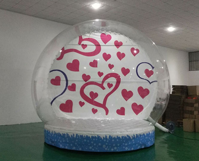 SZL Outdoor 4M Attractive New Year Inflatable Giant Snowglobe Human Size Snow Globe Blow Up